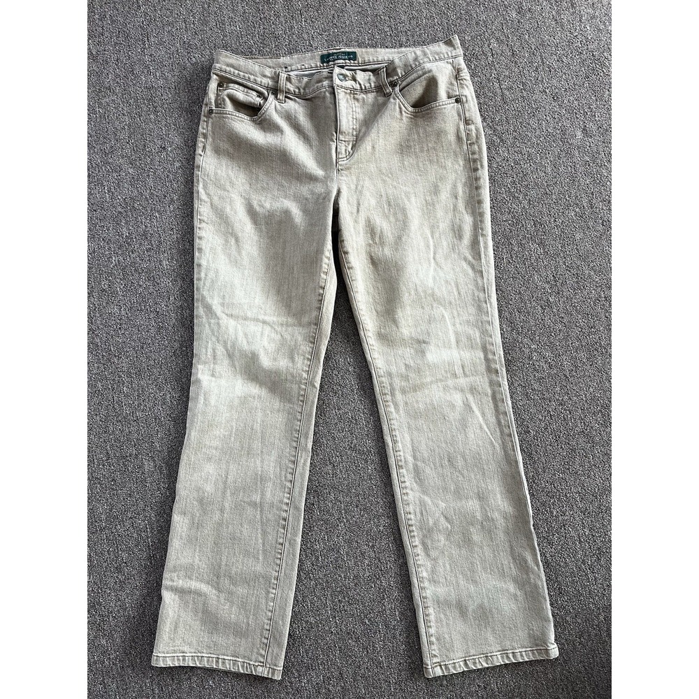 Lauren Ralph‎ Lauren Tan Beige Bootcut Jeans Size 14 Midrise